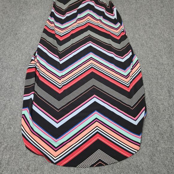 Candies Maxi Dress Sz Small Fit & Flare Chevron Striped Sleeveless Flowing Cinch - Picture 4 of 8
